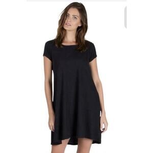 Z Supply Black Swing T Shirt Dress Sz S Comfort Flowy Pockets Casual Beachy